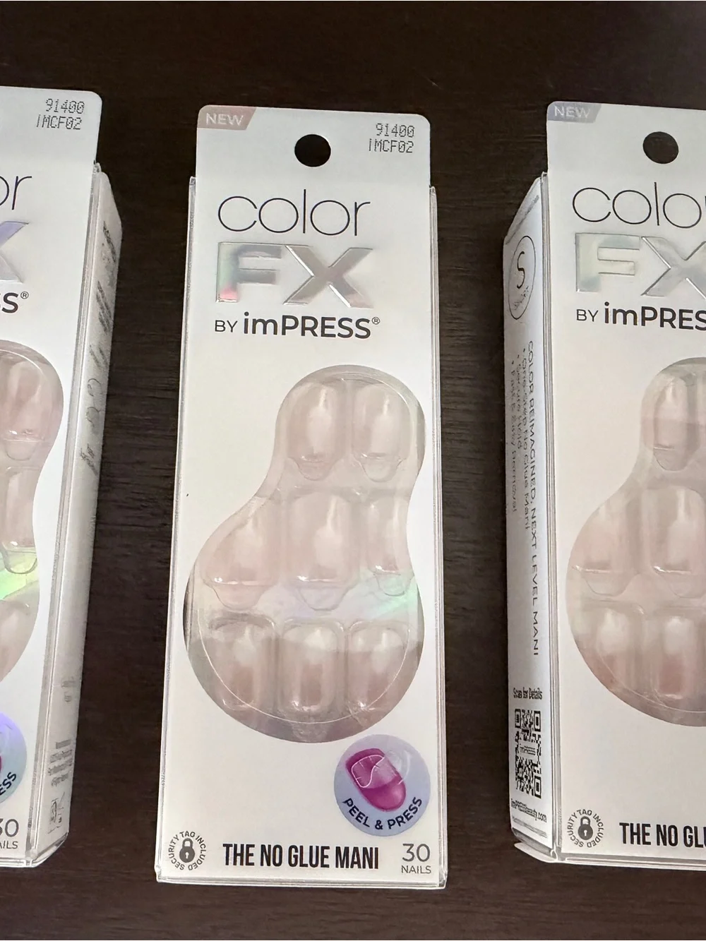 imPRESS white iridescent Press-On Nails Color FX - 30 Pack lot of 3